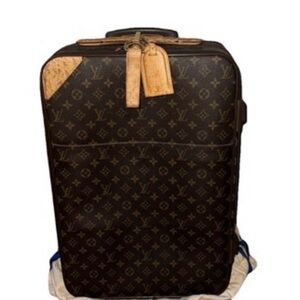 Louis Vuitton Monogram Rolling Suitcase with Vachetta Trim - Brown/Tan